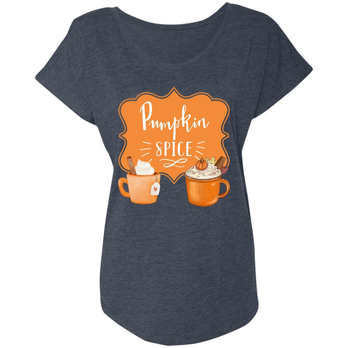 Pumpkin Spice Latte Orange -- Ladies' Triblend Dolman Sleeve