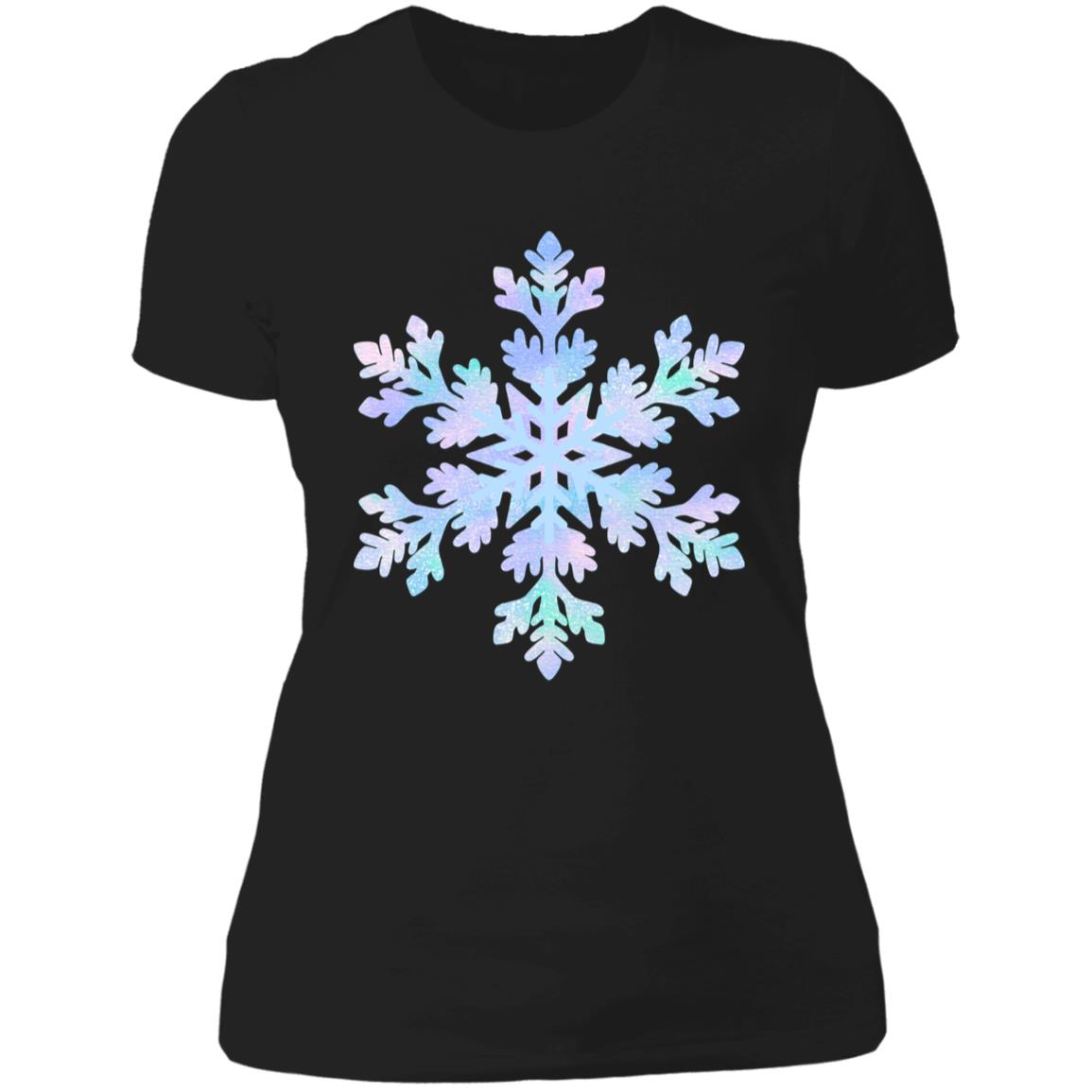 Snowflake blue and purple --  Ladies' Boyfriend T-Shirt