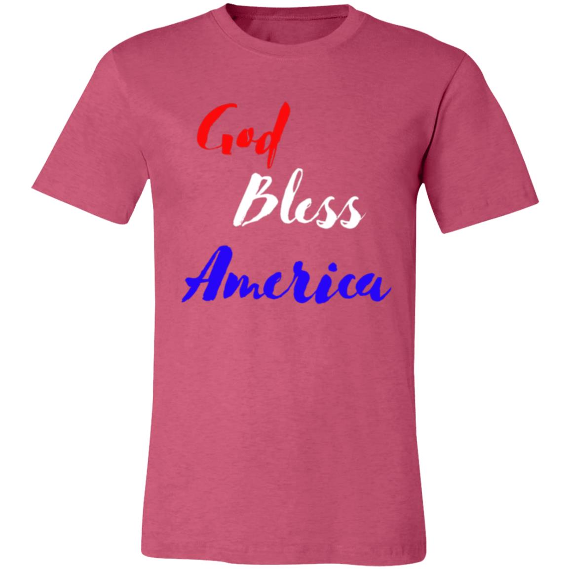 God bless America red white blue 3001C Unisex Jersey Short-Sleeve T-Shirt