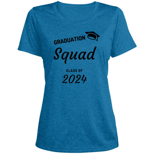 Grad Squad 2024 Black CLOSEOUT - LST360 Ladies' Heather Scoop Neck Performance Tee