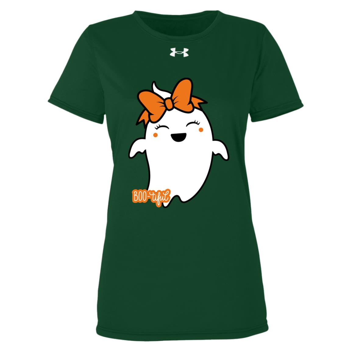 Boo-tiful Ghost with Bow -- Under Armour Women's Team Tech Tee