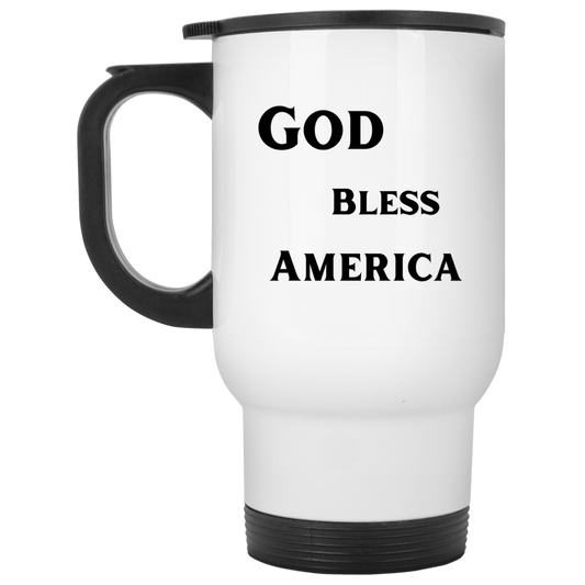 God Bless America Black (1) XP8400W White Travel Mug