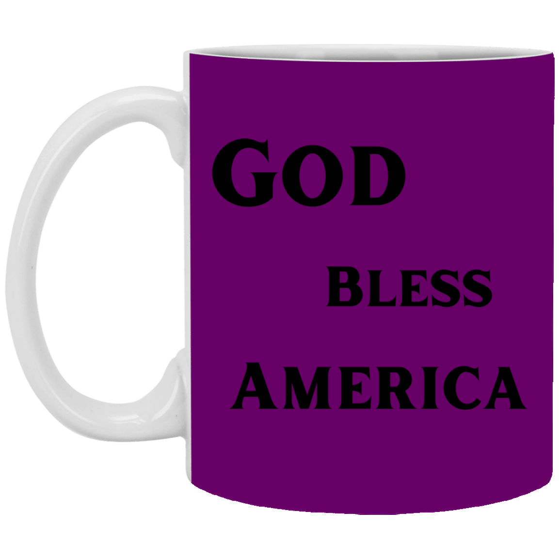 God Bless America Black (1) XP8434 11 oz. White Mug
