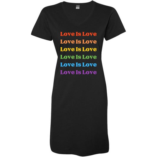 Love Is Love rainbow 3522 Ladies' V-Neck Fine Jersey Cover-Up