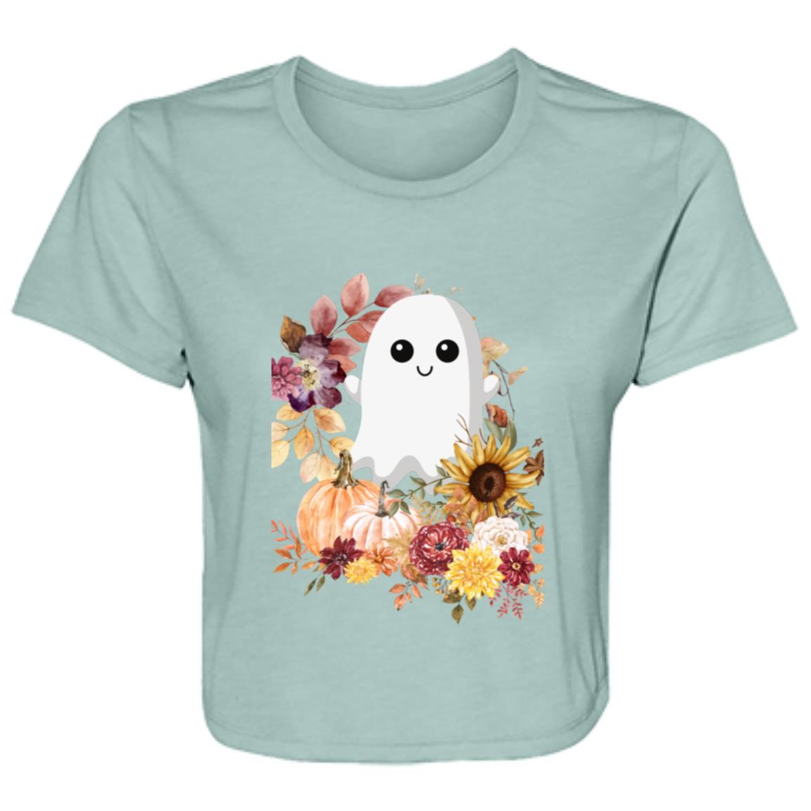 Fall Ghost -- Ladies' Flowy Cropped Tee