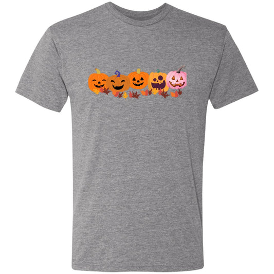 Jack 0 Lanterns in a Row -- Men's Triblend T-Shirt