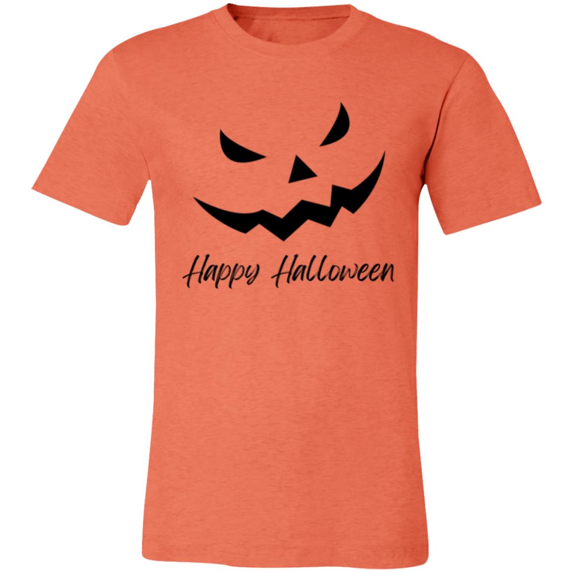 Scary Jack O Lantern Face -- Unisex Jersey Short-Sleeve T-Shirt