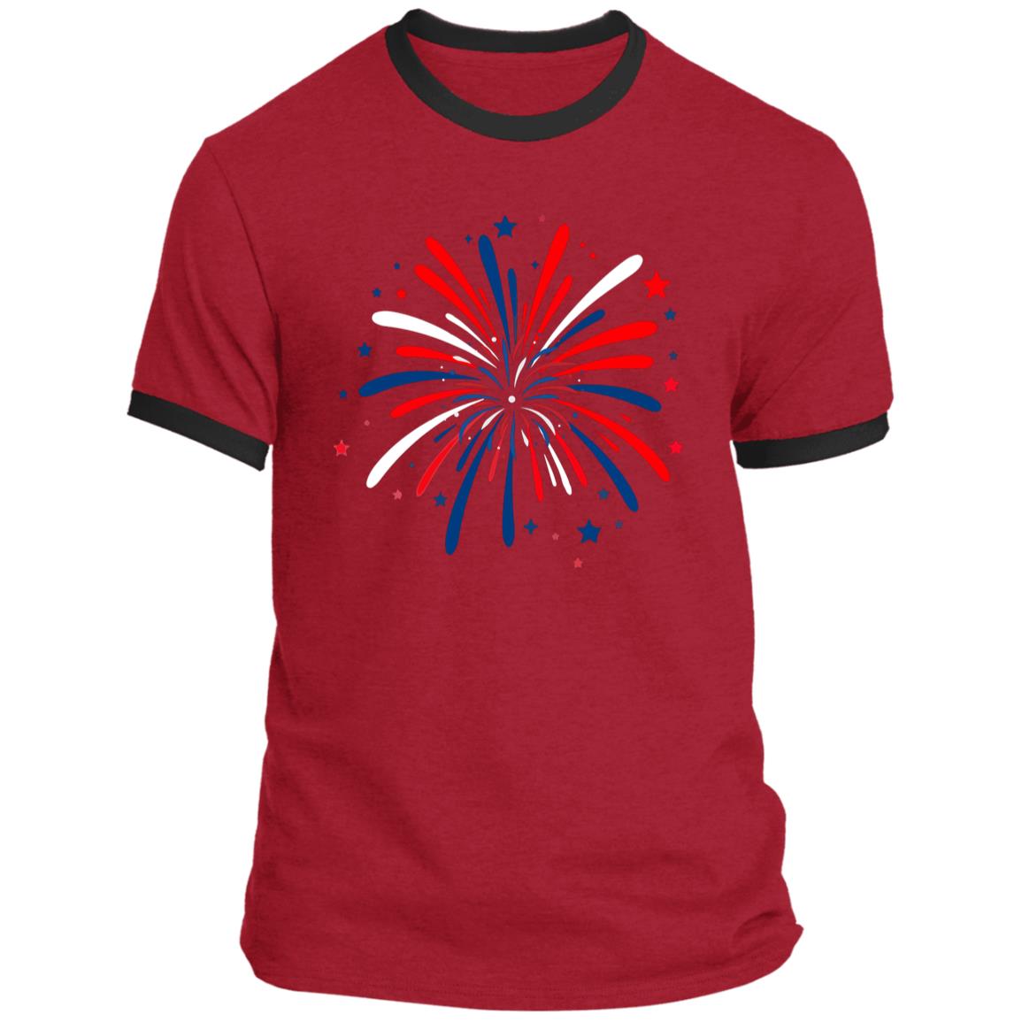 4th of July Firework CLOSEOUT - PC54R Ringer Tee