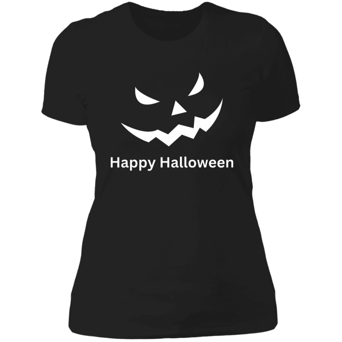 Scary Black Jack o' Lantern -- Ladies' Boyfriend T-Shirt