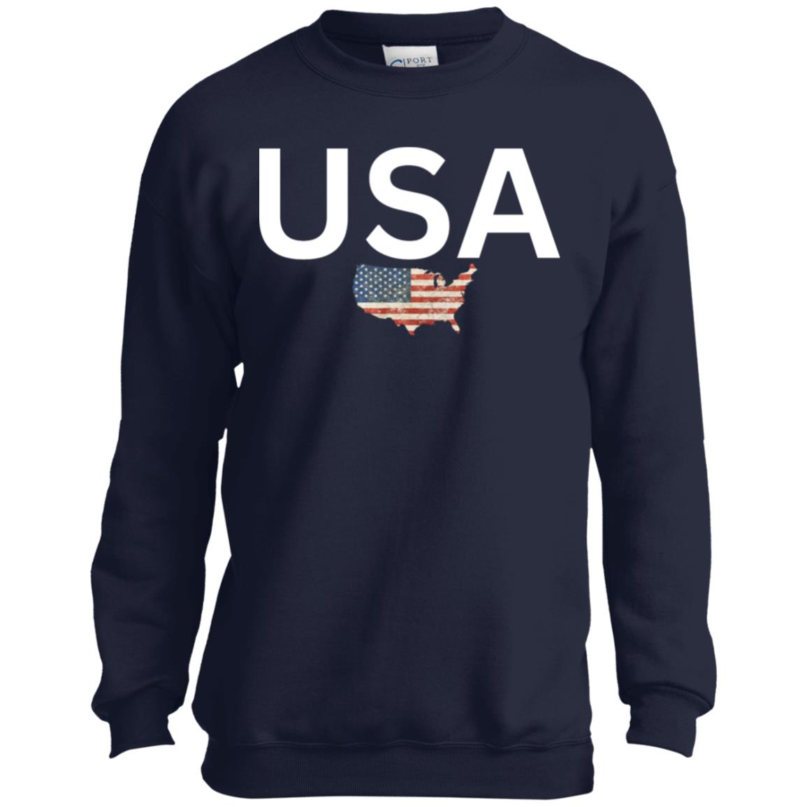 USA states flag CLOSEOUT - PC90Y Youth Crewneck Sweatshirt