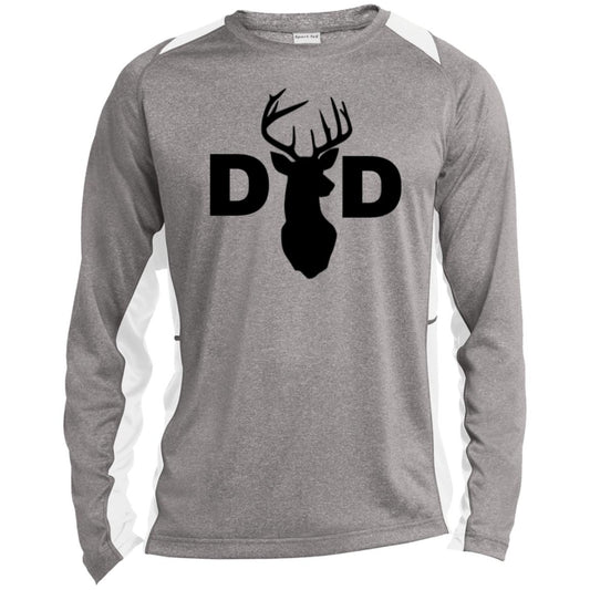 Dad Deer Dad -- Long Sleeve Heather Colorblock Performance Tee