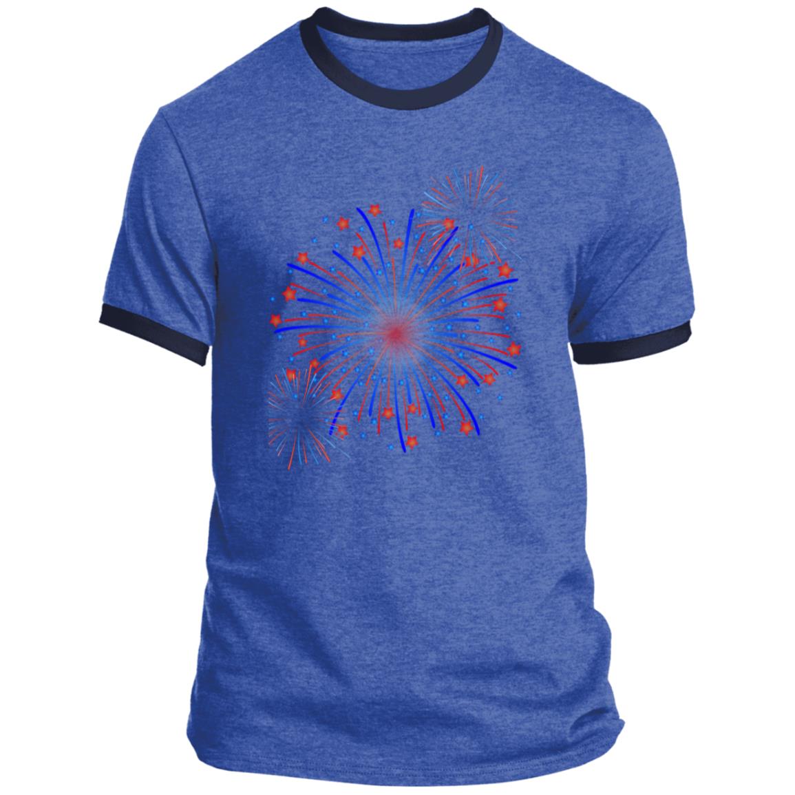 4th of July Fireworks (1) CLOSEOUT - -Ringer Tee