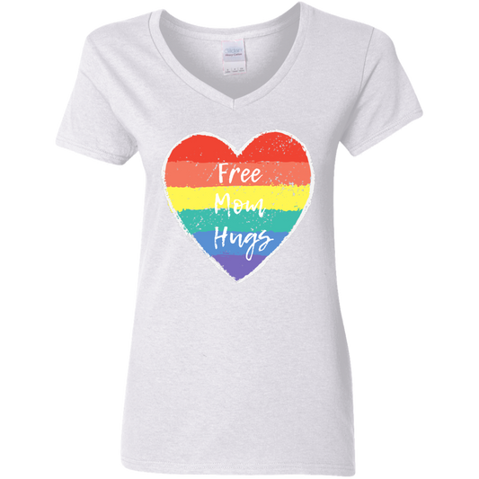 Free Mom Hugs -- Ladies' V-Neck T-Shirt