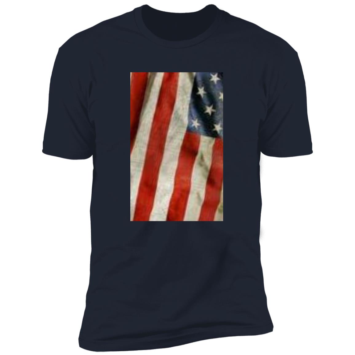 American Flag -- Distressed & Waving -- Premium Short Sleeve T-Shirt