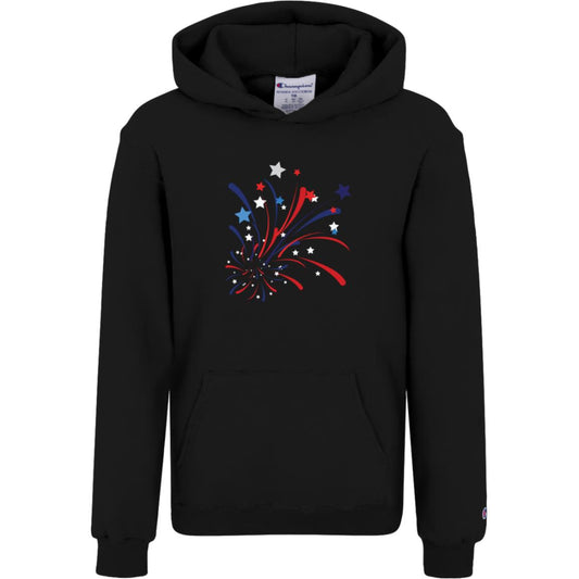 4th of July Firework -- Champion Kids Powerblend Hoodie