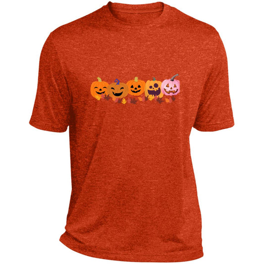 Jack 0 Lanterns in a Row CLOSEOUT -- Heather Performance Tee