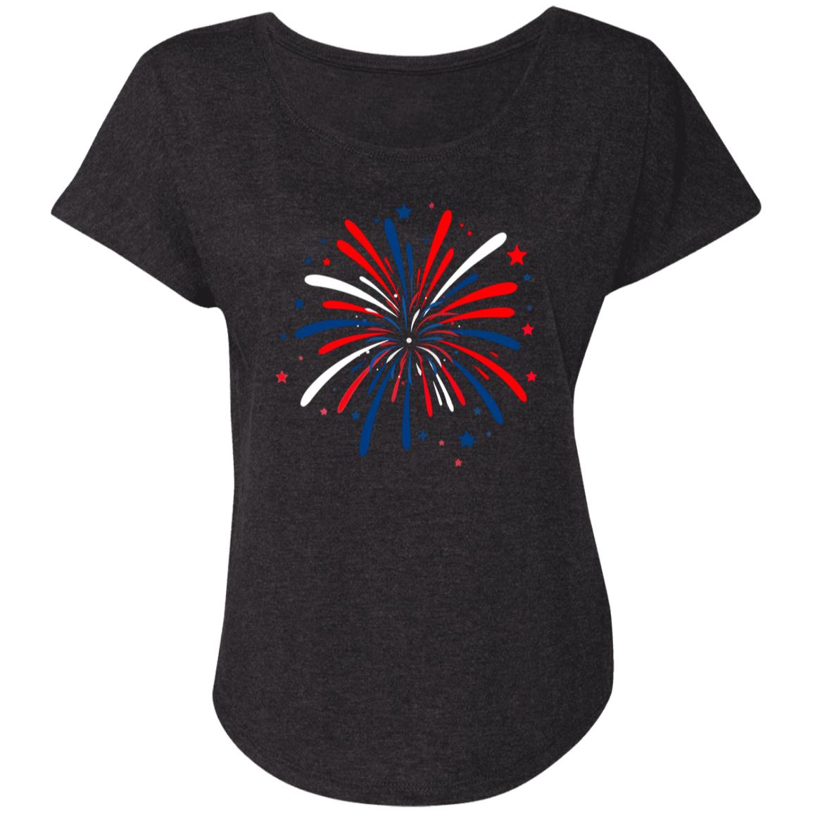 4th of July Firework NL6760 Ladies' Triblend Dolman Sleeve