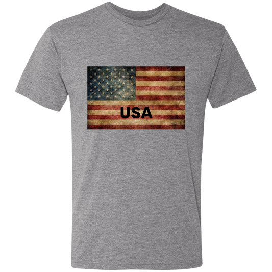 American Flag -- Men's Triblend T-Shirt