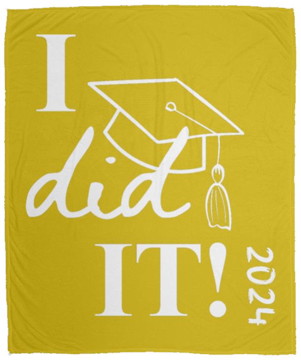 Graduation I did it 2024 VPM Cozy Plush Fleece Blanket - 50x60