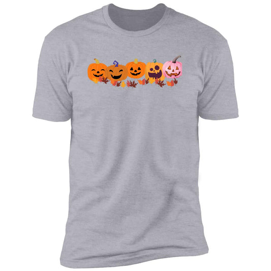 Jack 0 Lanterns in a Row --  Premium Short Sleeve T-Shirt