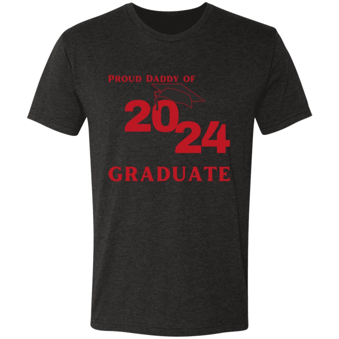 Proud Daddy -- 2024 Graduate -- Men's Triblend T-Shirt