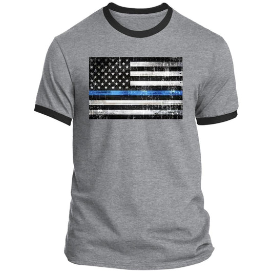 American Flag -- Police -- CLOSEOUT -- Ringer Tee