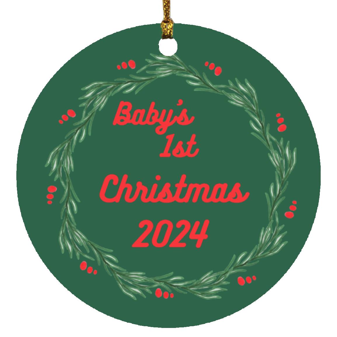 Baby's 1st Christmas wreath 2024 -- Circle Ornament