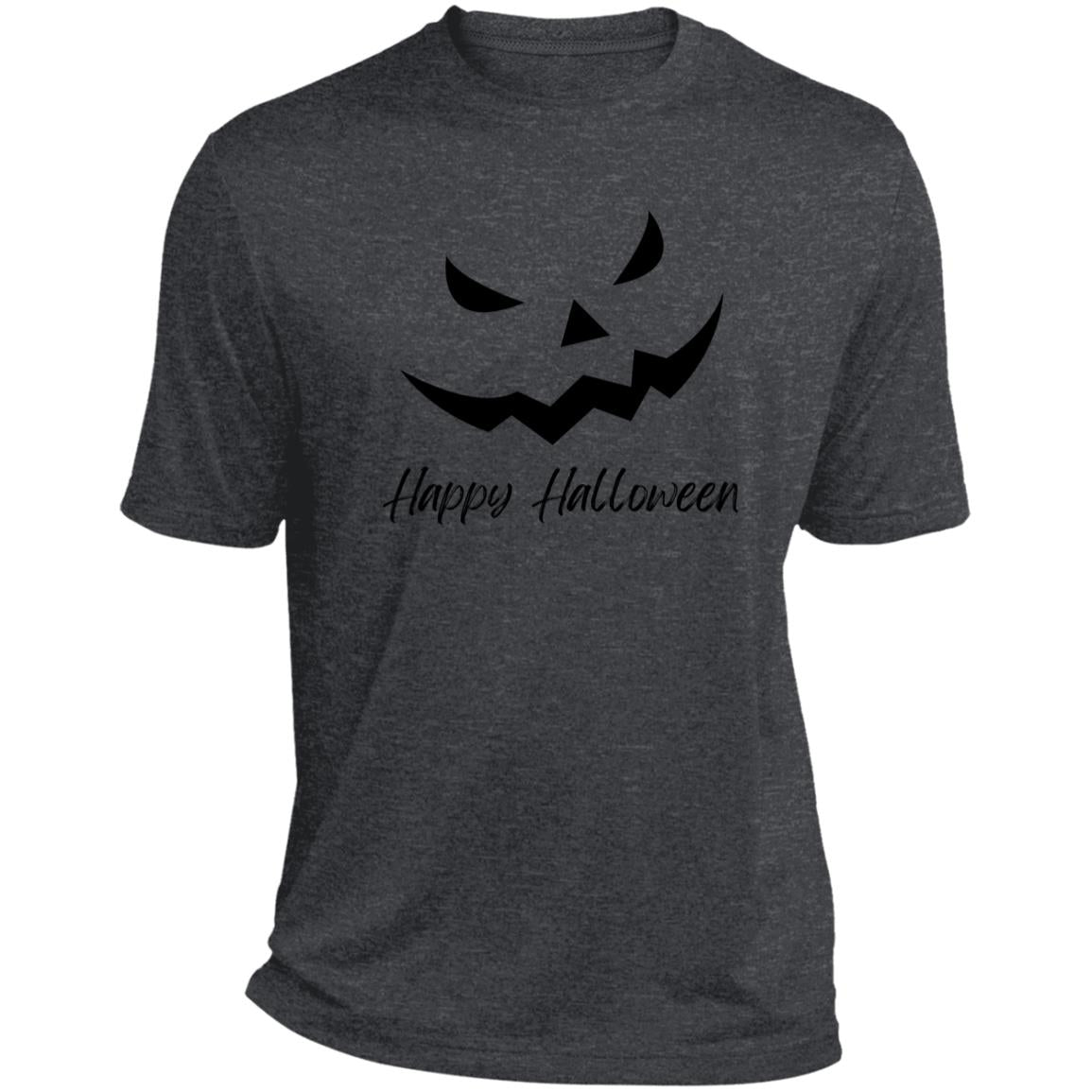 Scary Jack O Lantern Face CLOSEOUT - ST360 Heather Performance Tee