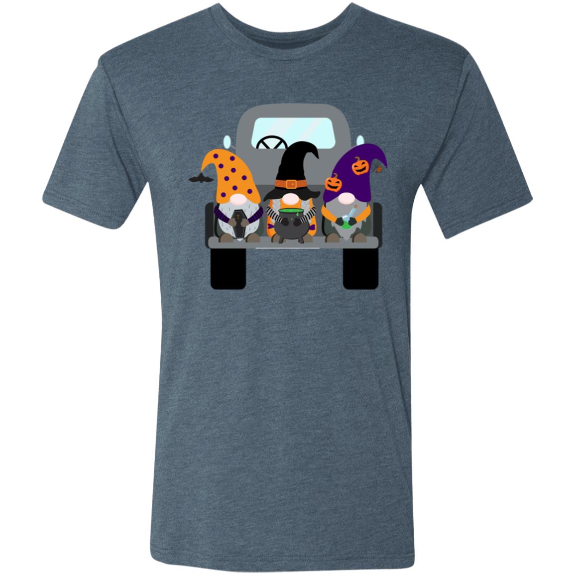 Halloween Gnomes in a Truck NL6010 Men's Triblend T-Shirt