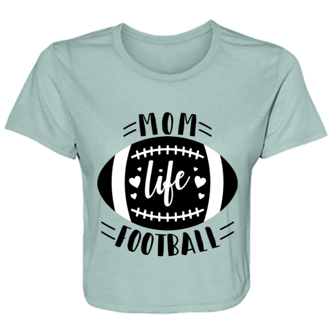 Football My Mom Life -- Ladies' Flowy Cropped Tee