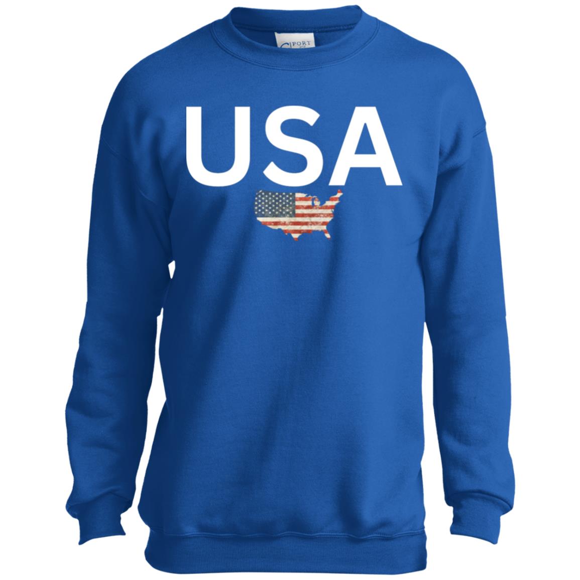 USA states flag CLOSEOUT - PC90Y Youth Crewneck Sweatshirt