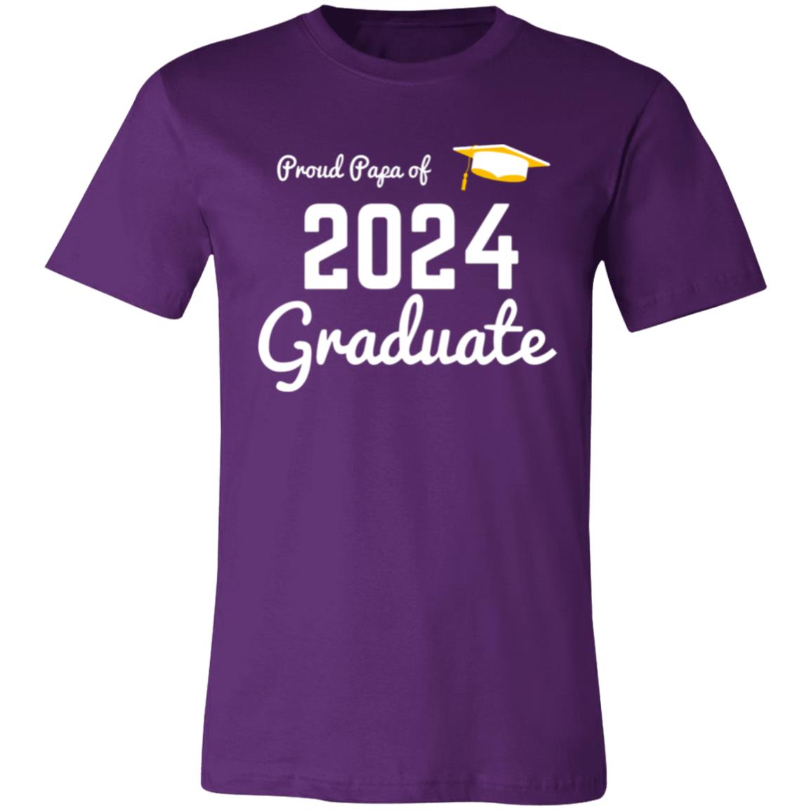 Proud Papa 2024 Graduate -- Unisex Jersey Short-Sleeve T-Shirt