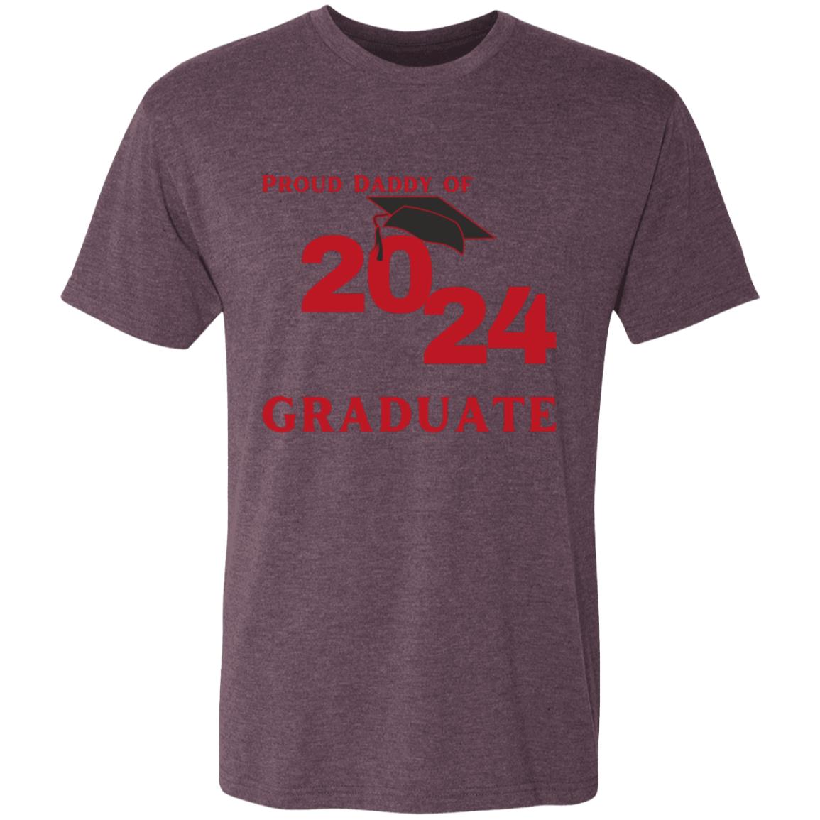 Proud Daddy -- 2024 Graduate -- Men's Triblend T-Shirt