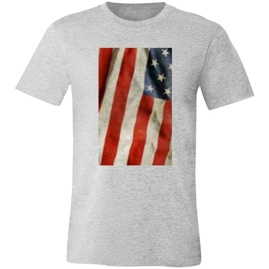 American Flag --Distressed and Waving -- Unisex Jersey Short-Sleeve T-Shirt