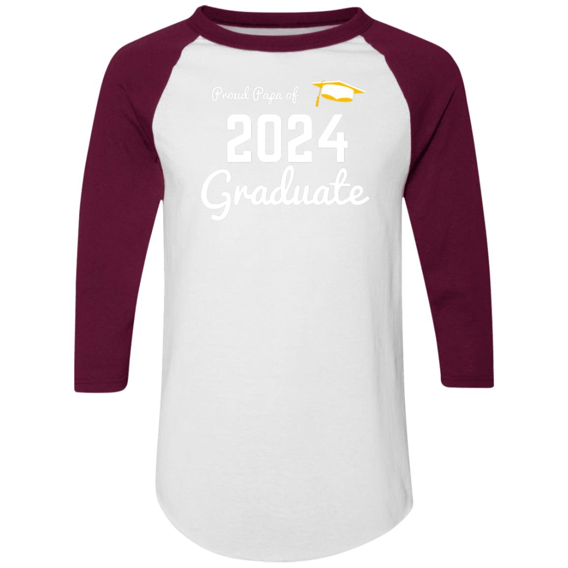 Proud Papa 2024 Graduate -- Colorblock Raglan Jersey