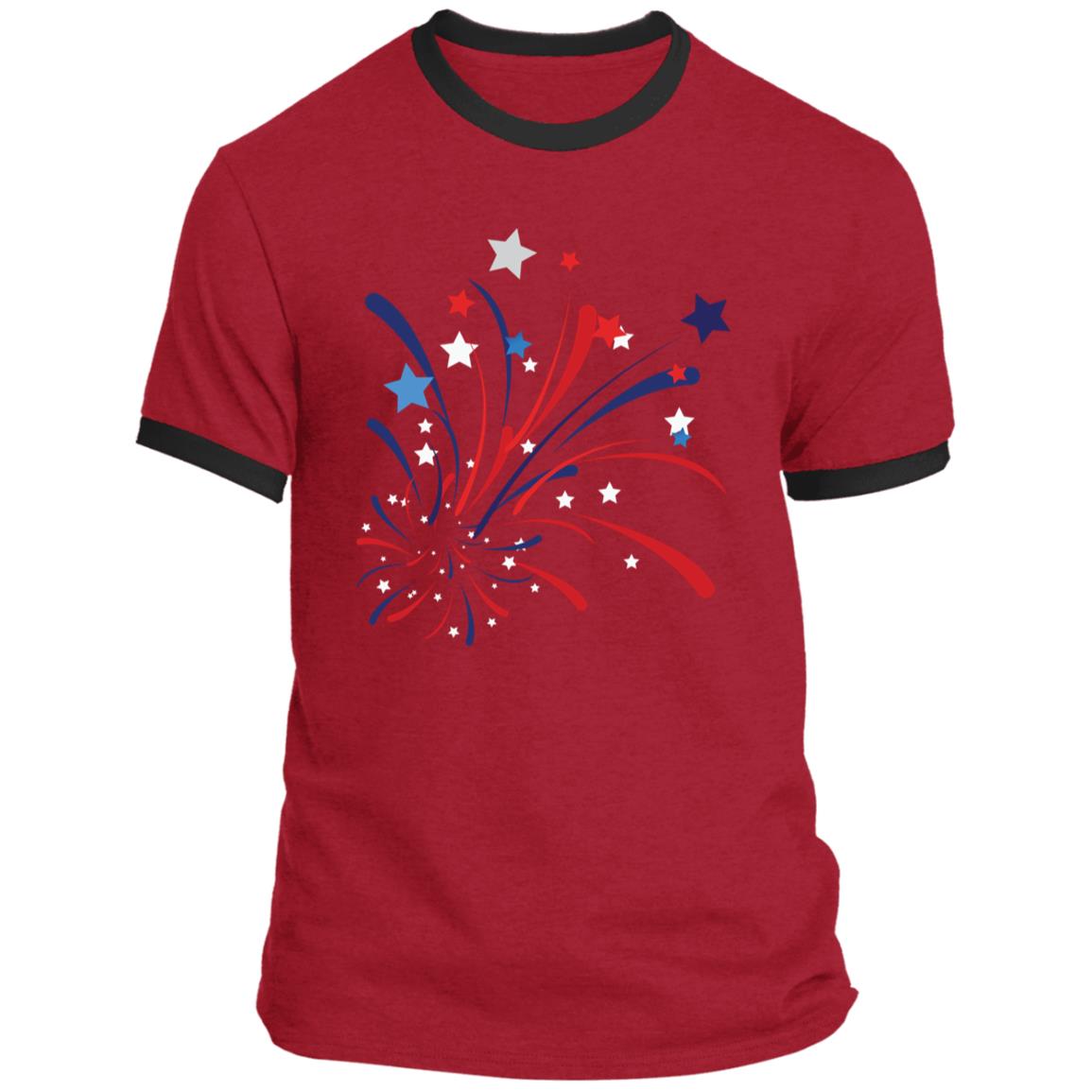 4th of July Firework -- CLOSEOUT -- Ringer Tee