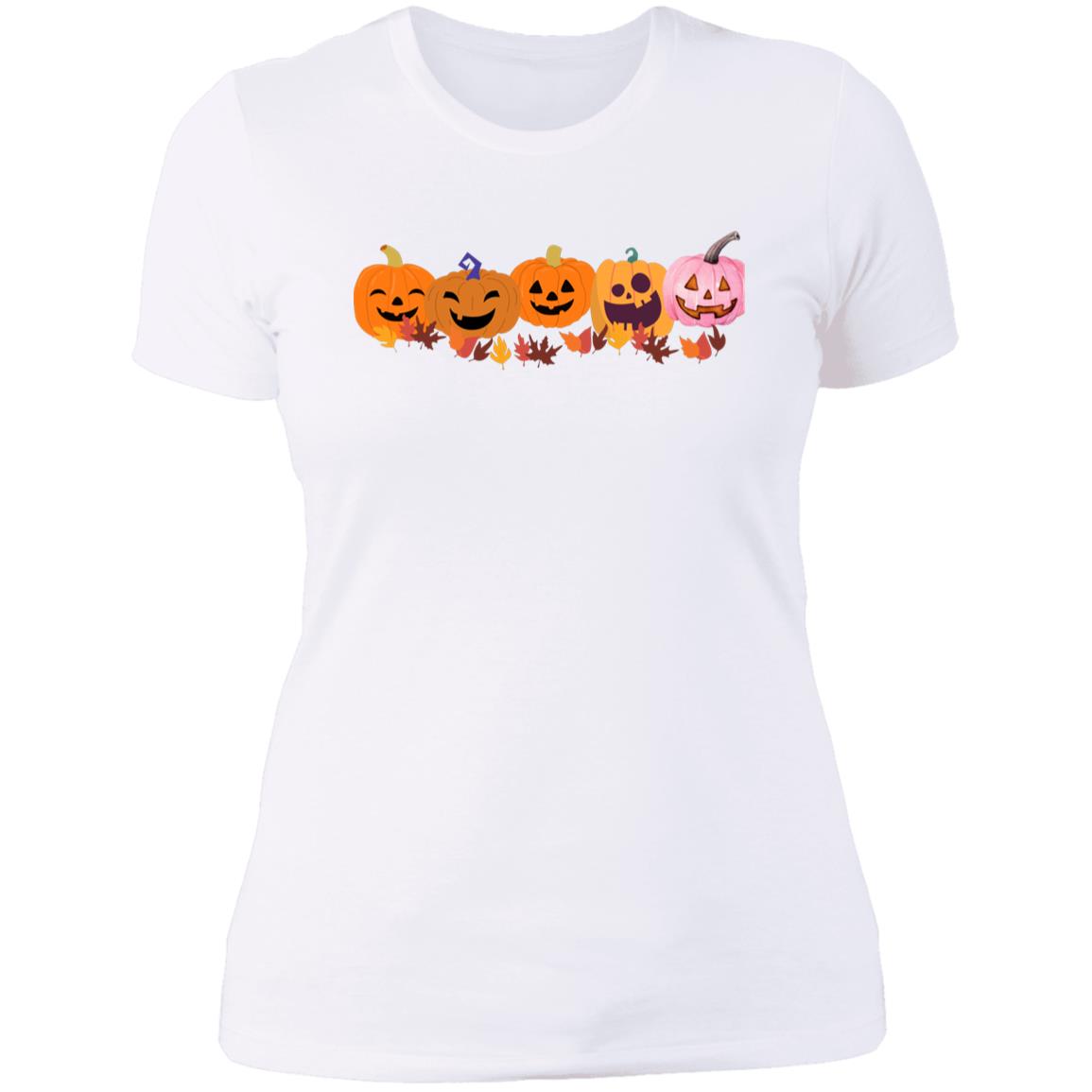 Jack 0 Lanterns in a Row NL3900 Ladies' Boyfriend T-Shirt