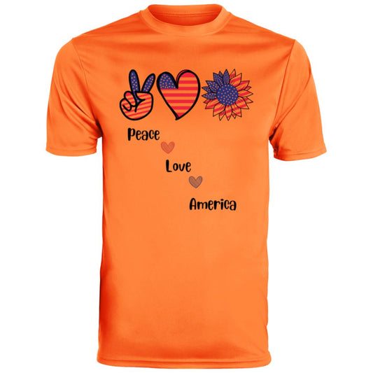 Peace, Love, America -- CLOSEOUT -- Youth Moisture-Wicking Tee