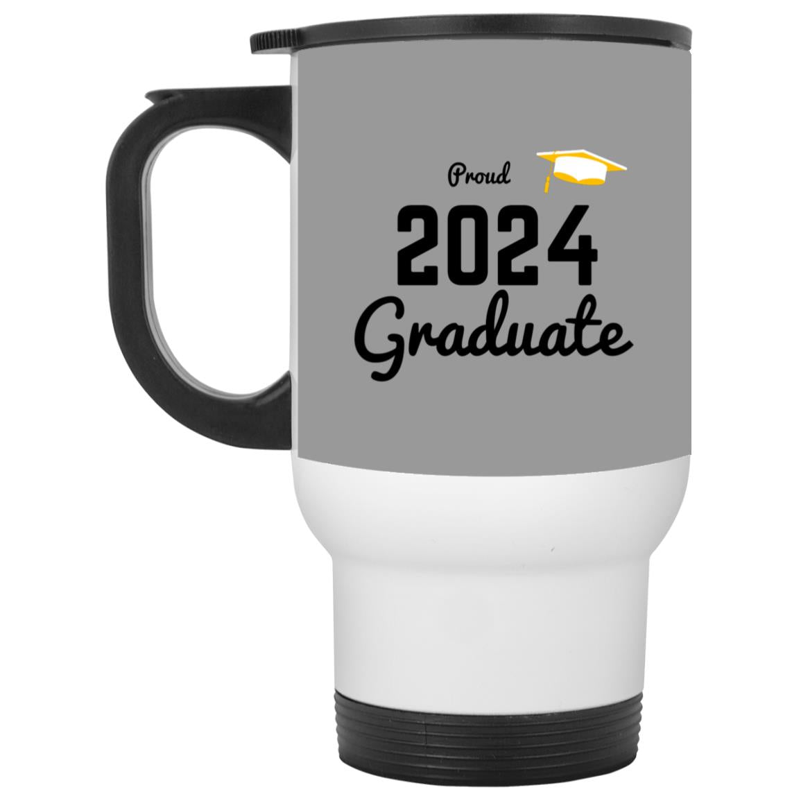 Proud graduate 2024 black CLOSEOUT - XP8400W White Travel Mug