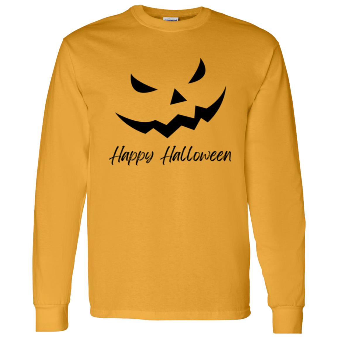 Scary Jack O Lantern Face --  LS T-Shirt 5.3 oz.