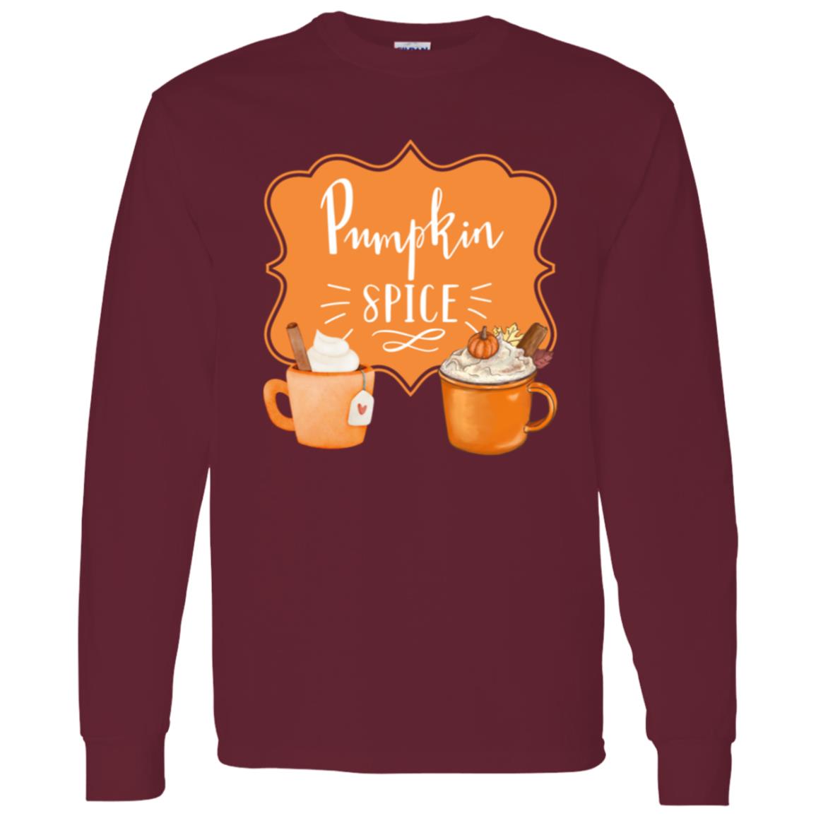 Pumpkin Spice Latte Orange -- Long Sleeve T-Shirt 5.3 oz.