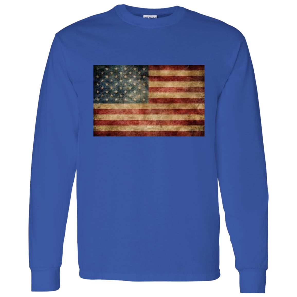 American Flag -- LS T-Shirt 5.3 oz.