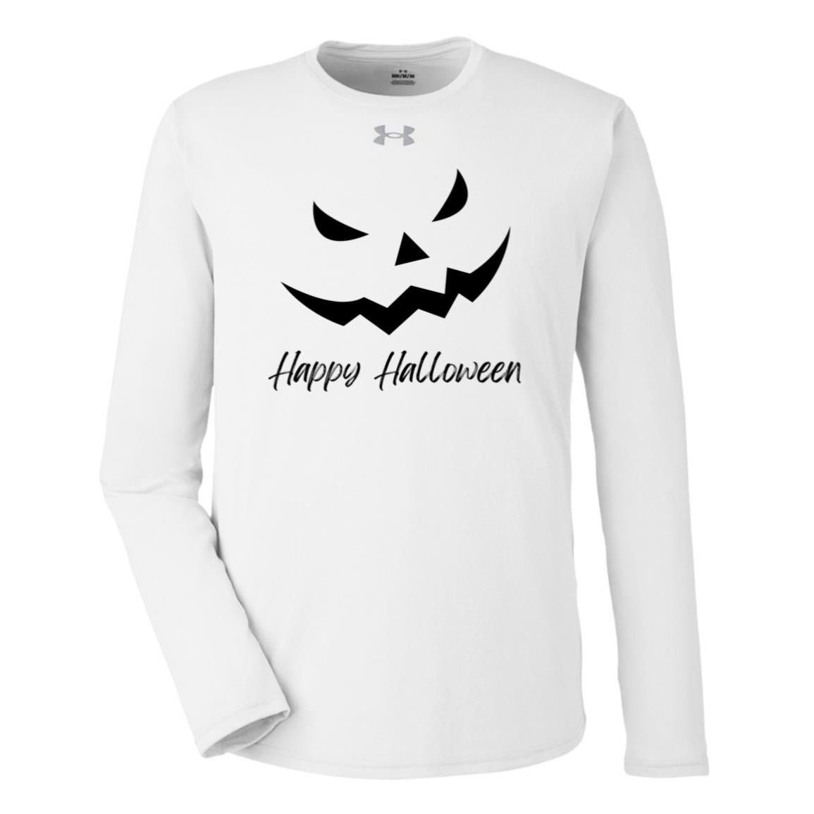 Scary Jack O Lantern Face -- Under Armour Team Tech Long Sleeve Tee