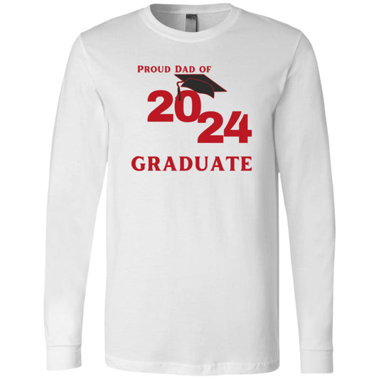 Proud Dad -- Graduate 2024 -- Men's Jersey LS T-Shirt