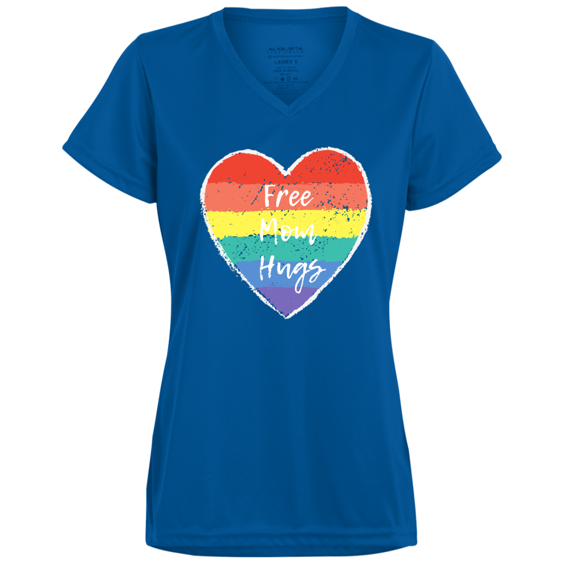 Free Mom Hug -- Ladies’ Moisture-Wicking V-Neck Tee