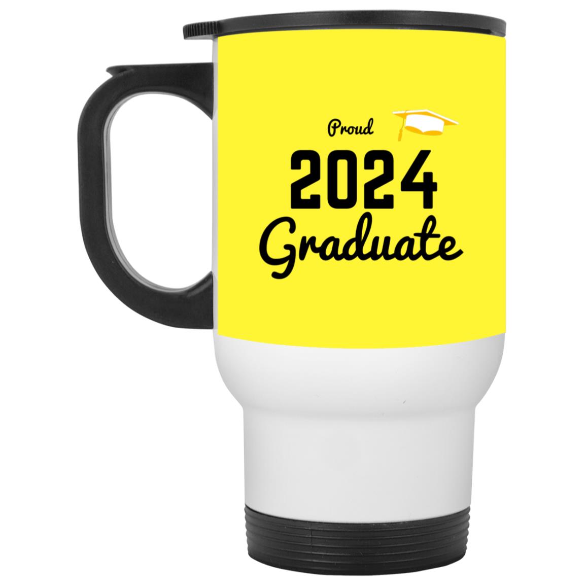 Proud graduate 2024 black CLOSEOUT - XP8400W White Travel Mug