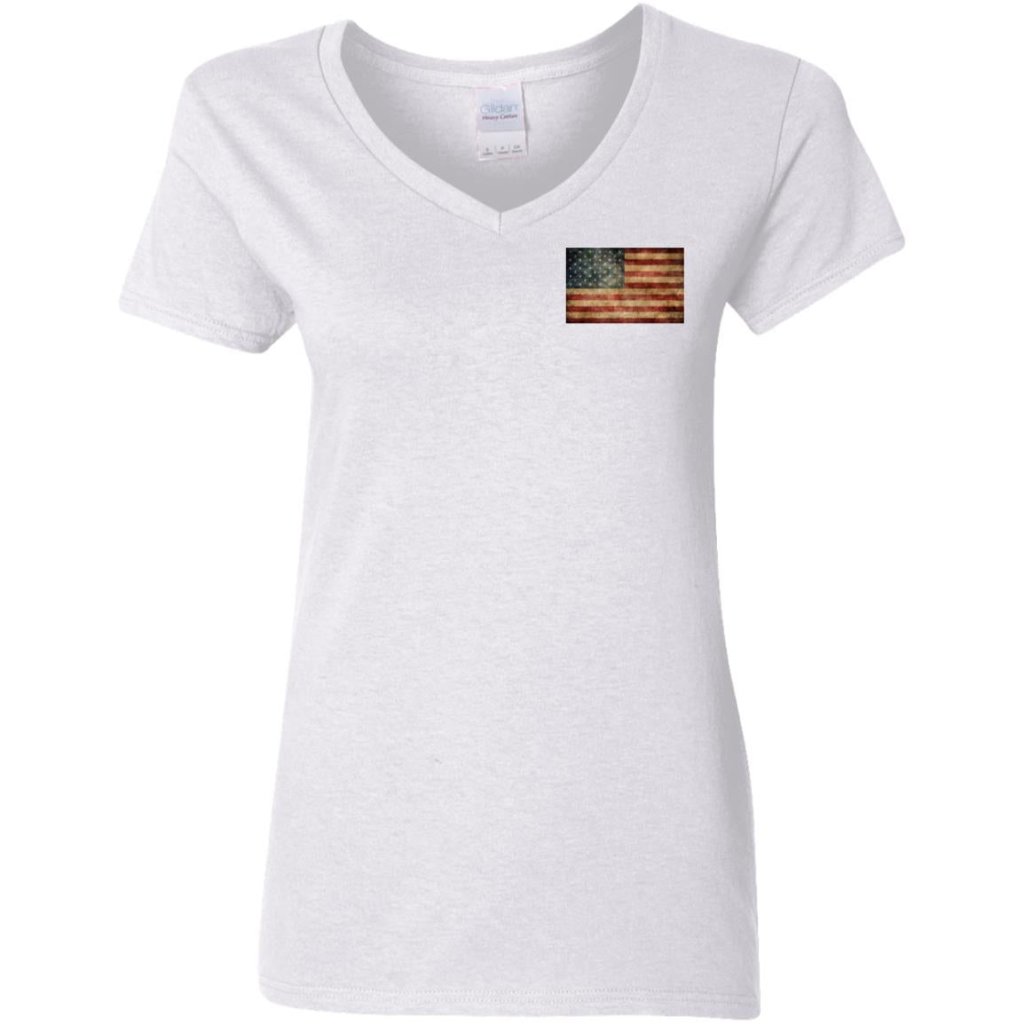 American Flag -- Ladies' V-Neck T-Shirt