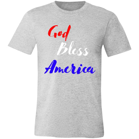 God bless America red white blue 3001C Unisex Jersey Short-Sleeve T-Shirt