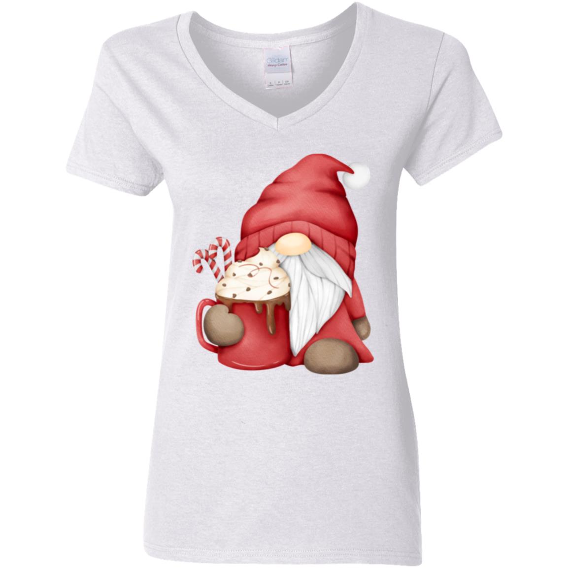 Hot Chocolate Gnome G500VL Ladies' 5.3 oz. V-Neck T-Shirt