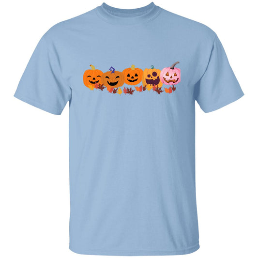 Jack 0 Lanterns in a Row -- Youth 5.3 oz 100% Cotton T-Shirt